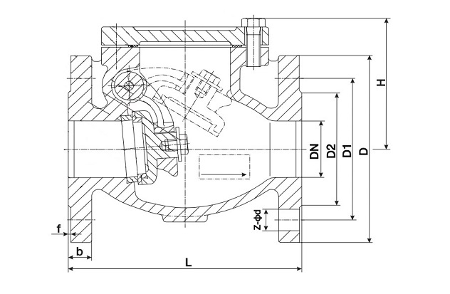 Поворотный обратный клапан чертеж