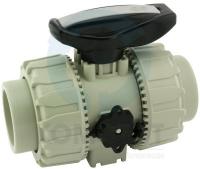 Кран шаровый PP-H муфтовый 020, PTFE-EPDM, PN10, FIP