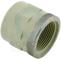Муфта PP-H переходная ВР с металлическим кольцом 025х3/4", PN10, FIP