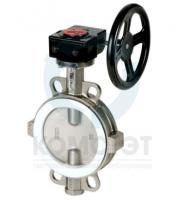 Затвор дисковый DN150 с редуктором, нерж. сталь - нерж. сталь, PTFE, PN10, Genebre