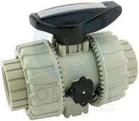 Кран шаровый PP-H резьбовой ВР DN32 1.1/4", PTFE-FPM, PN10, FIP