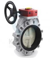 Затвор дисковый ХПВХ промышленный с редуктором 140 DN125, EPDM, PN10, FIP