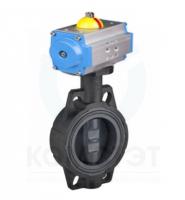 Затвор дисковый ПВХ с пневмоприводом одностороннего действия 160 DN150, EPDM, 105SR