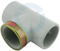 Тройник ХПВХ переходной с ВР усиленный 050х1.1/2" 90°, PN16, FIP