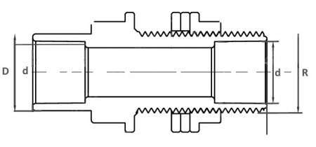 Адаптор на емкость ПВХ с НР 016-020 х 016-1/2", EPDM, PN16, HL